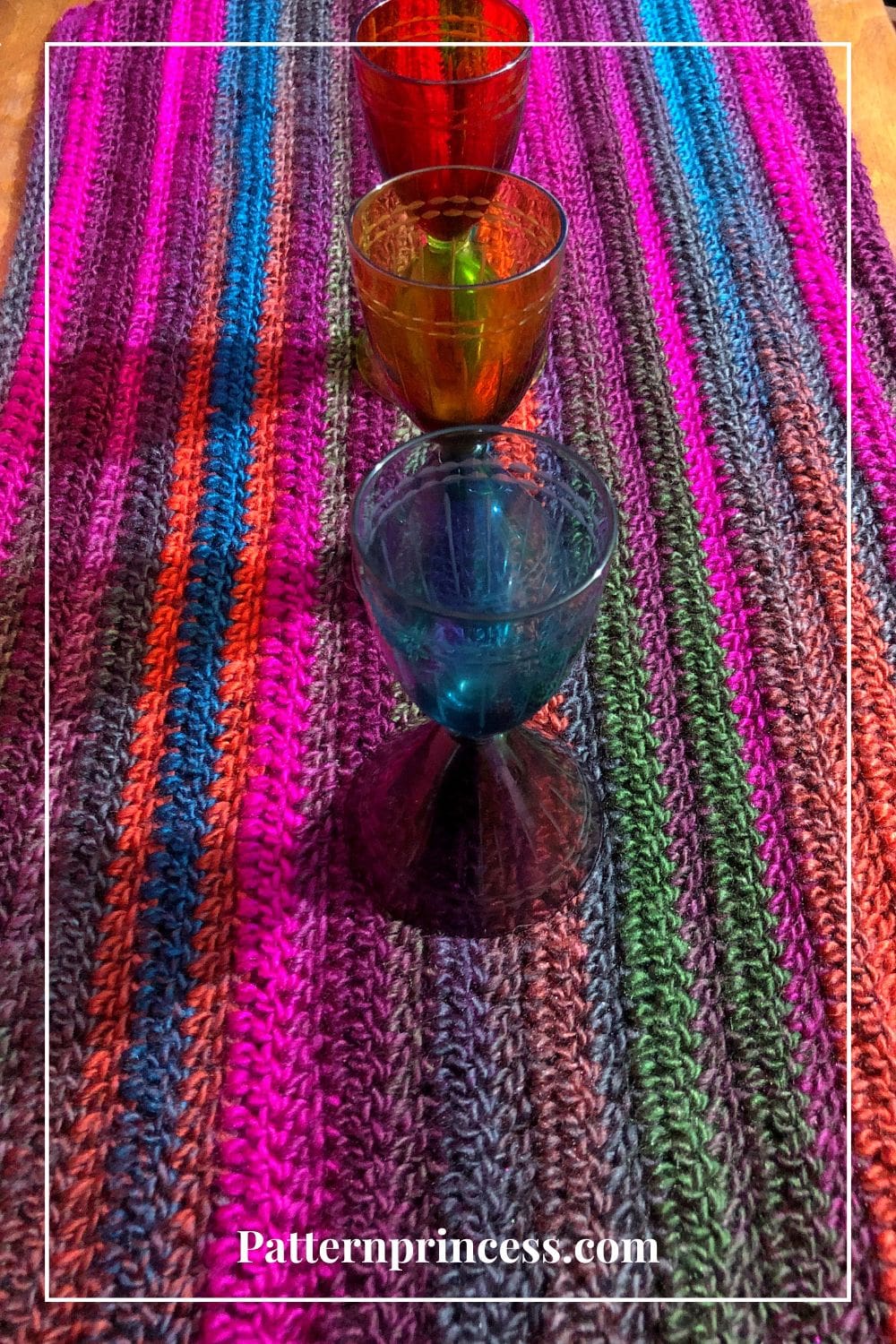 Easy Crochet Tablecloth using Variegated Yarn