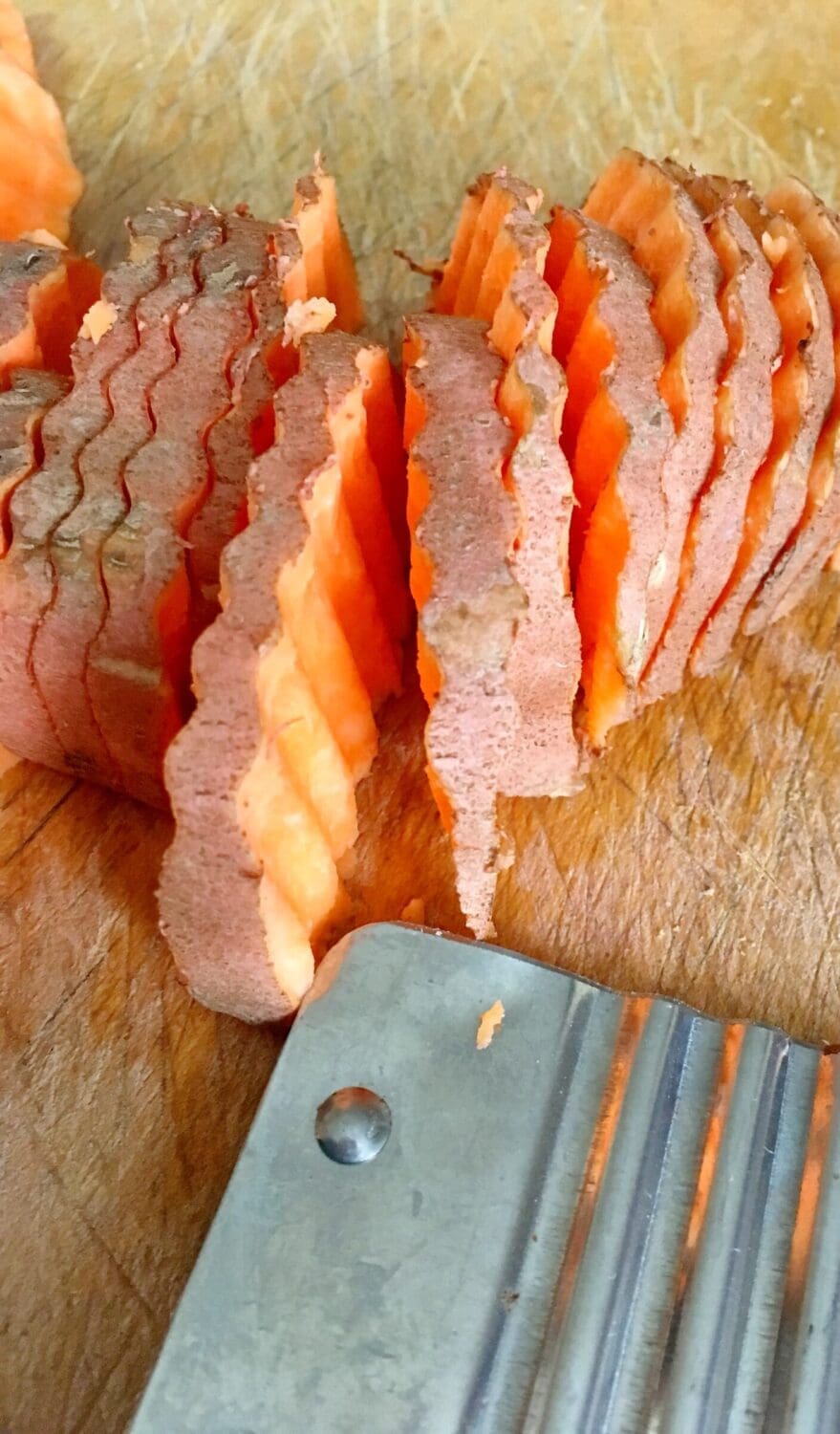 Slicing Fresh Yams for Treats