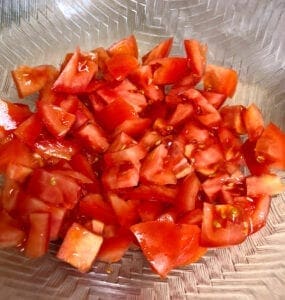 Prepping Tomatoes for the Salad