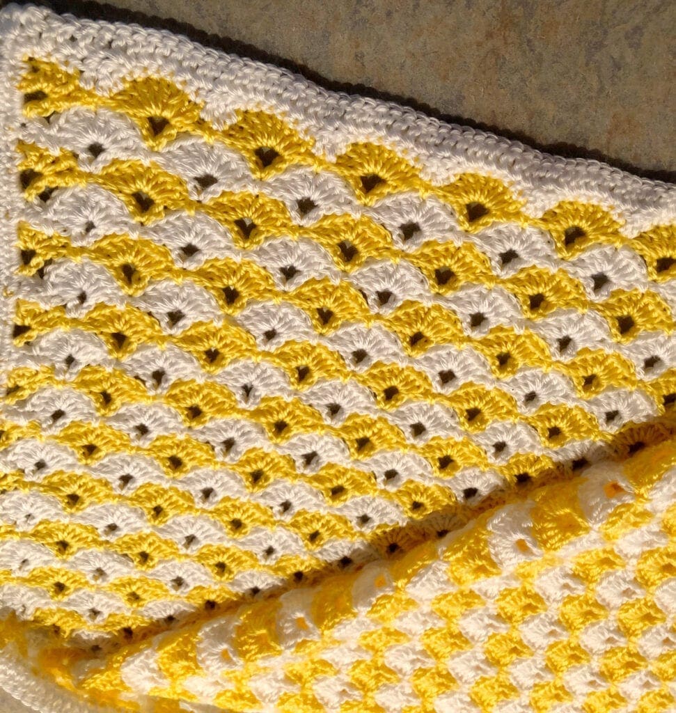 Double Crochet Border on Baby Blanket