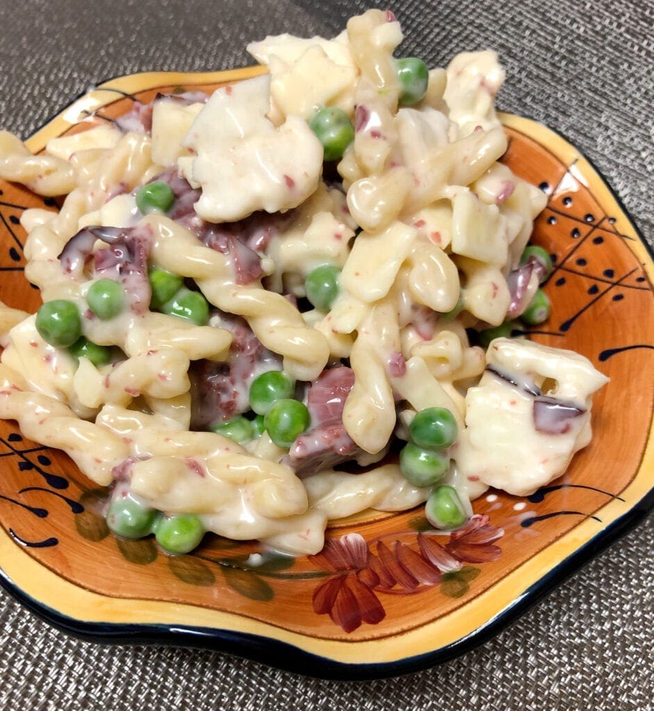 Creamy Smoked Beef Pasta Salad Served on a Plate
