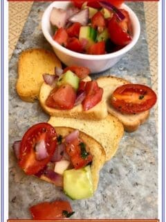 Tomato and Cucumber Crostini