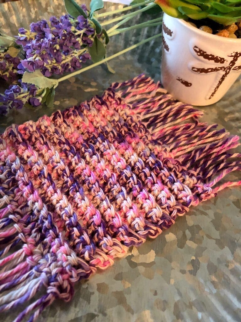 Ribbed Crochet Mug Rug Coaster