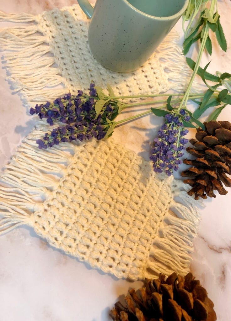 Puff Stitch Boho Coaster