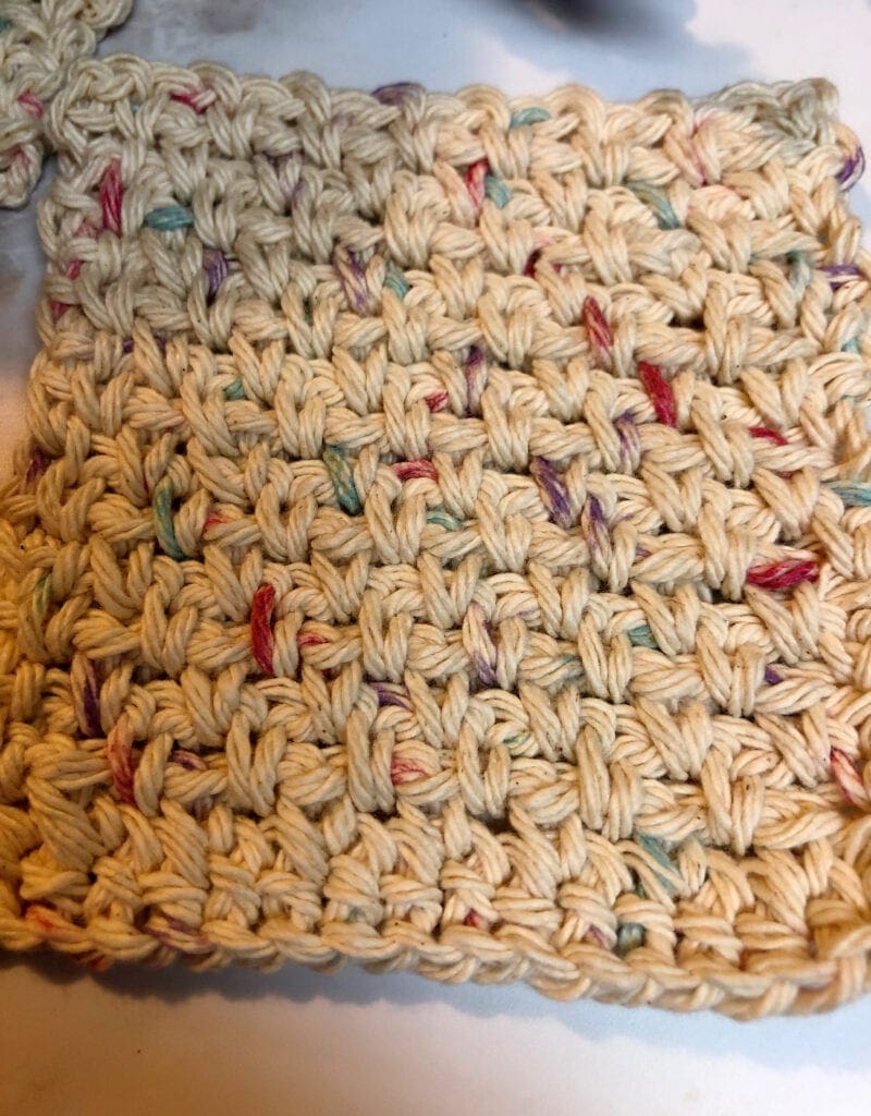 Potpourri Color Linen Stitch Crochet Coaster Close Up