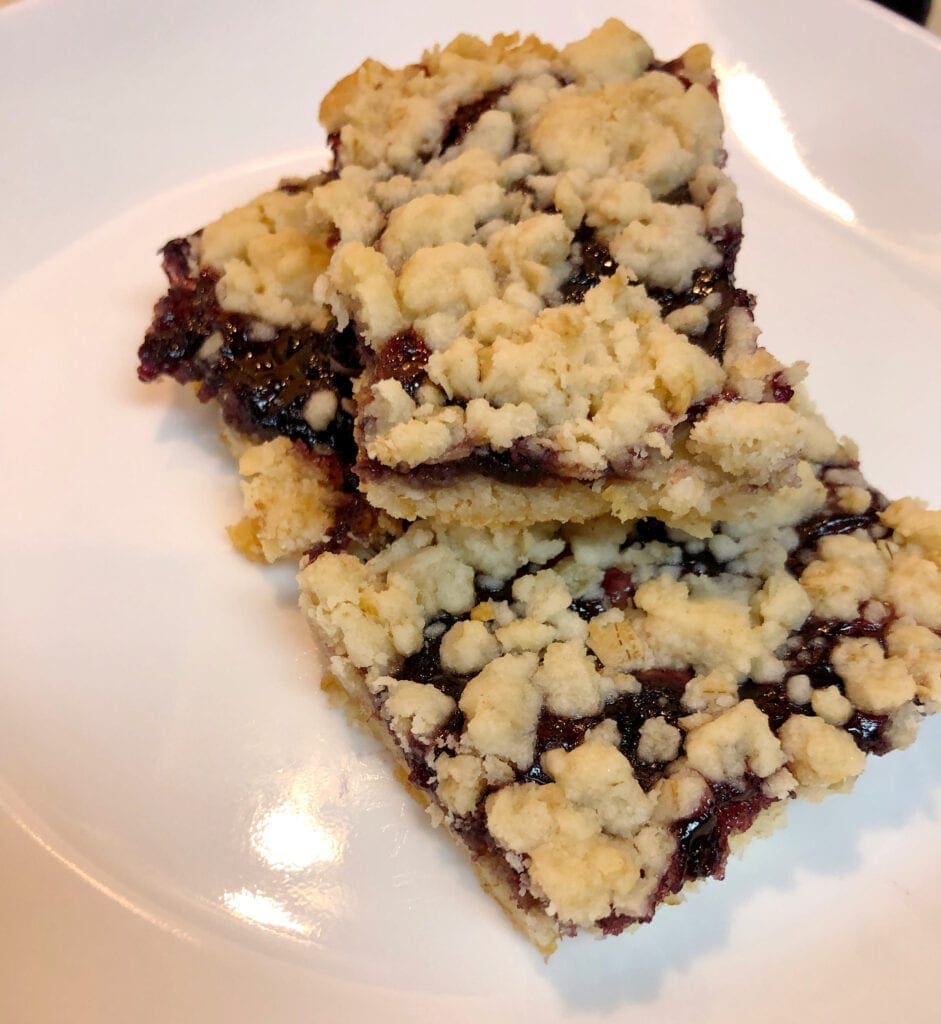 Easy Cake Mix Bars Served on a Dessert Plate