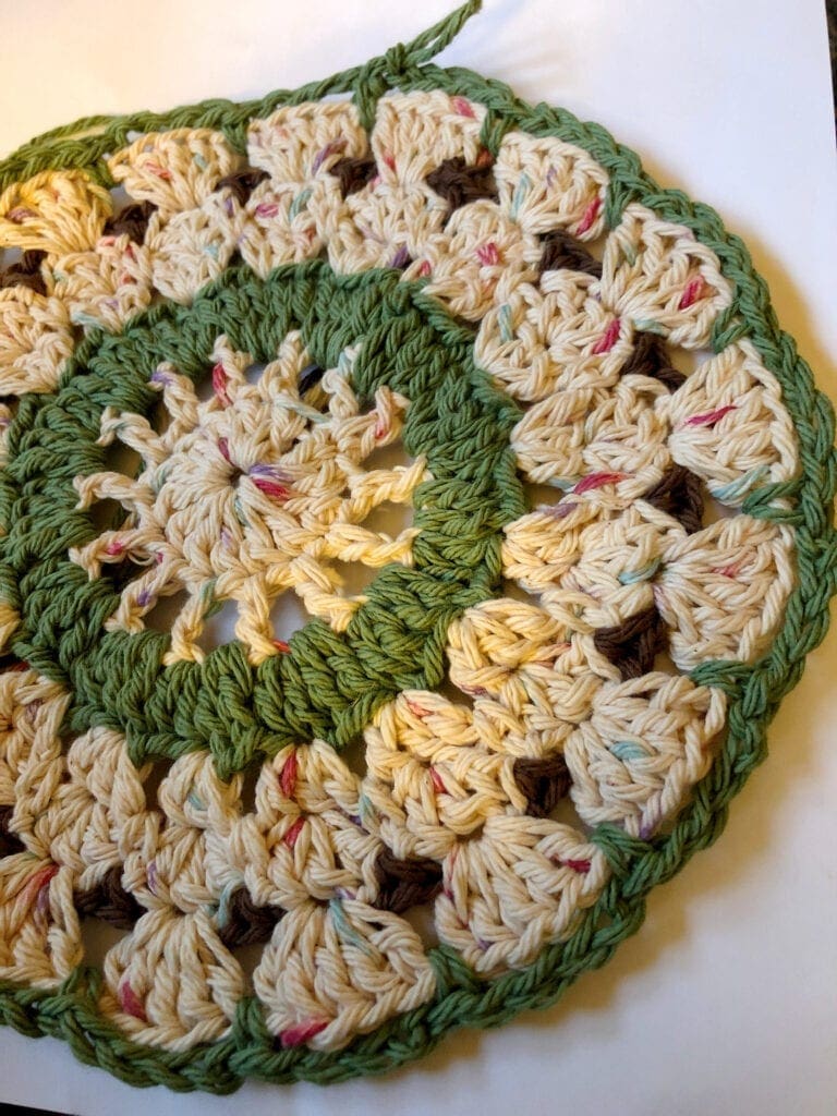 Crochet Coaster After Round 12