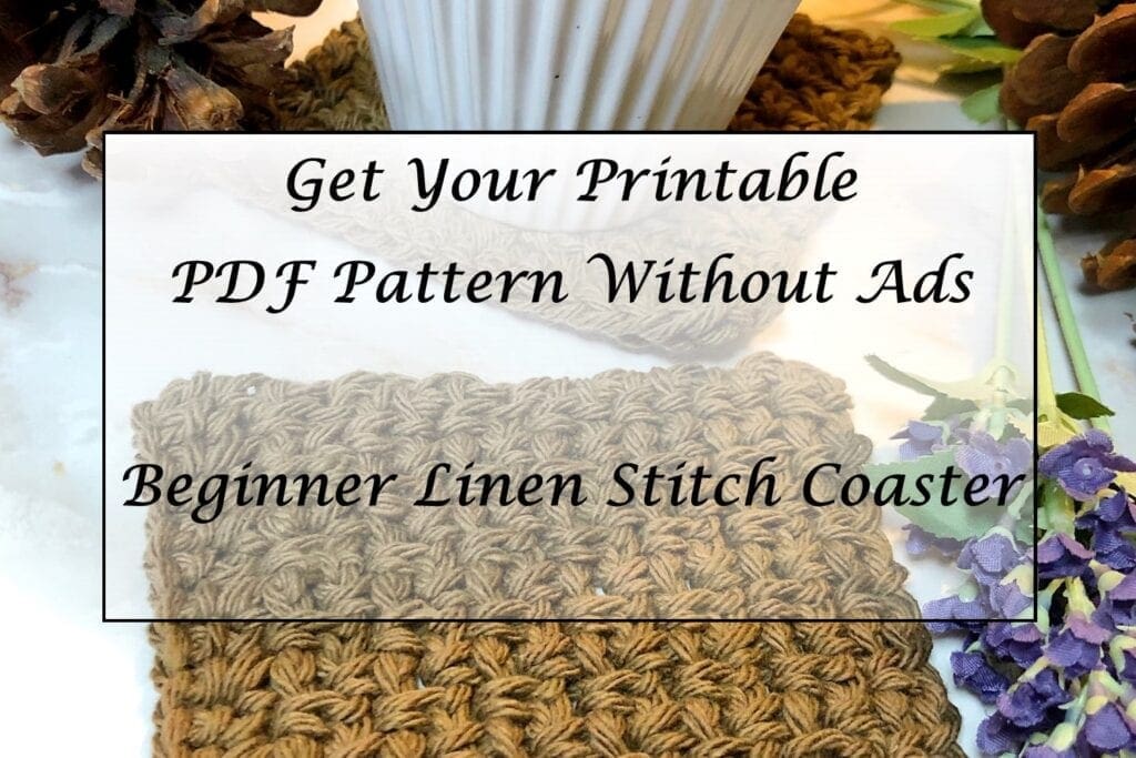 Beginner Linen Stitch Coaster Printable Pattern PDF