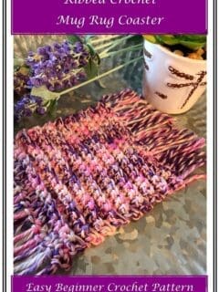 Ribbed Crochet Mug Rug Coaster