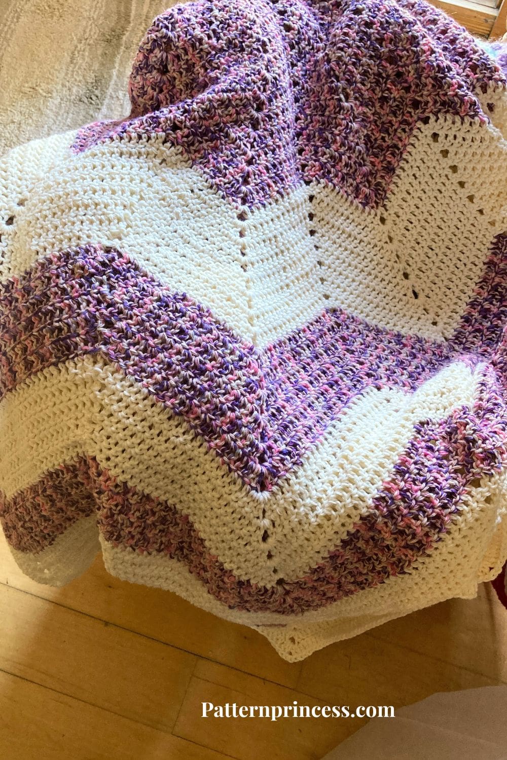 lavender and white star blanket flat lay