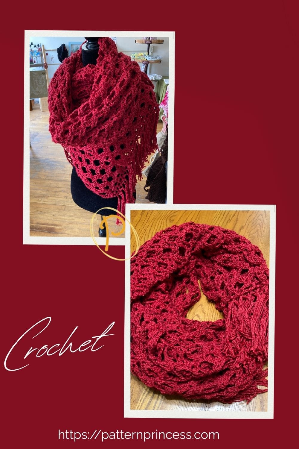 Crochet Wrap Styled and wrapped in circle