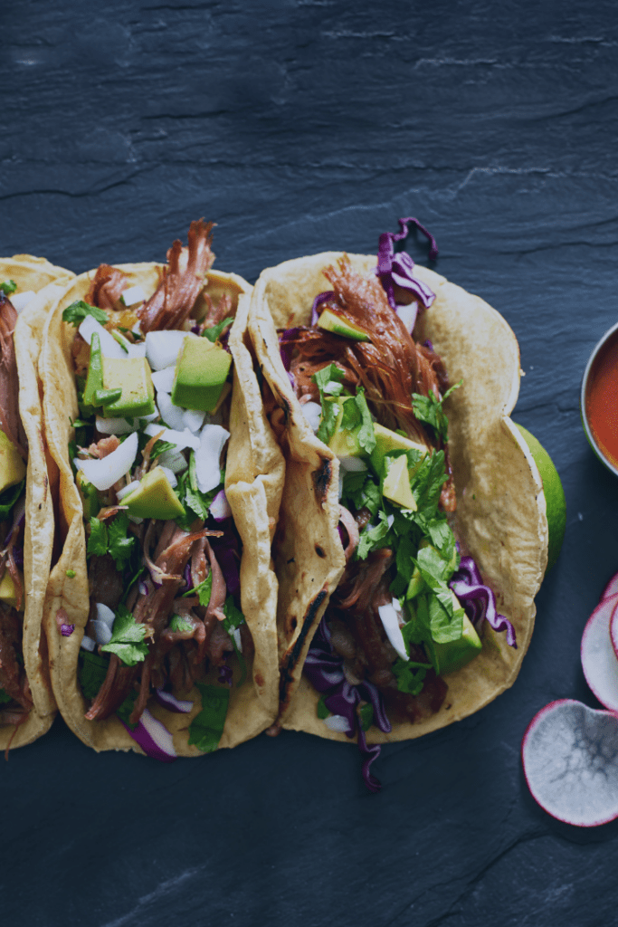 Pork Carnitas in Flour Shell