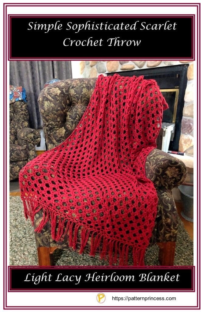 Simple Sophisticated Scarlet Crochet Throw