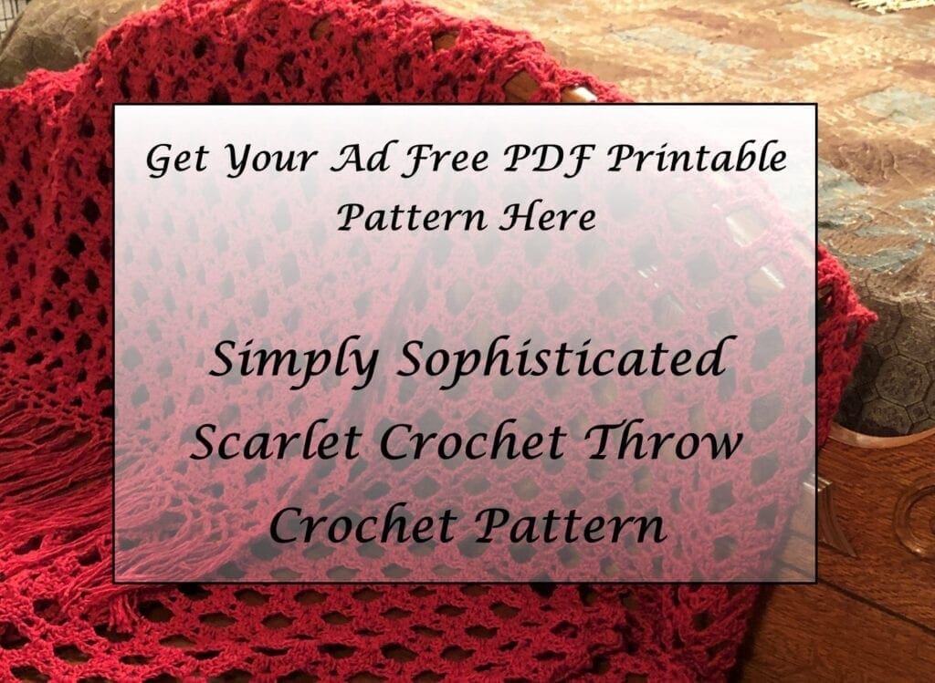 Simply Sophisticated Scarlet Crochet Throw Pattern Printable