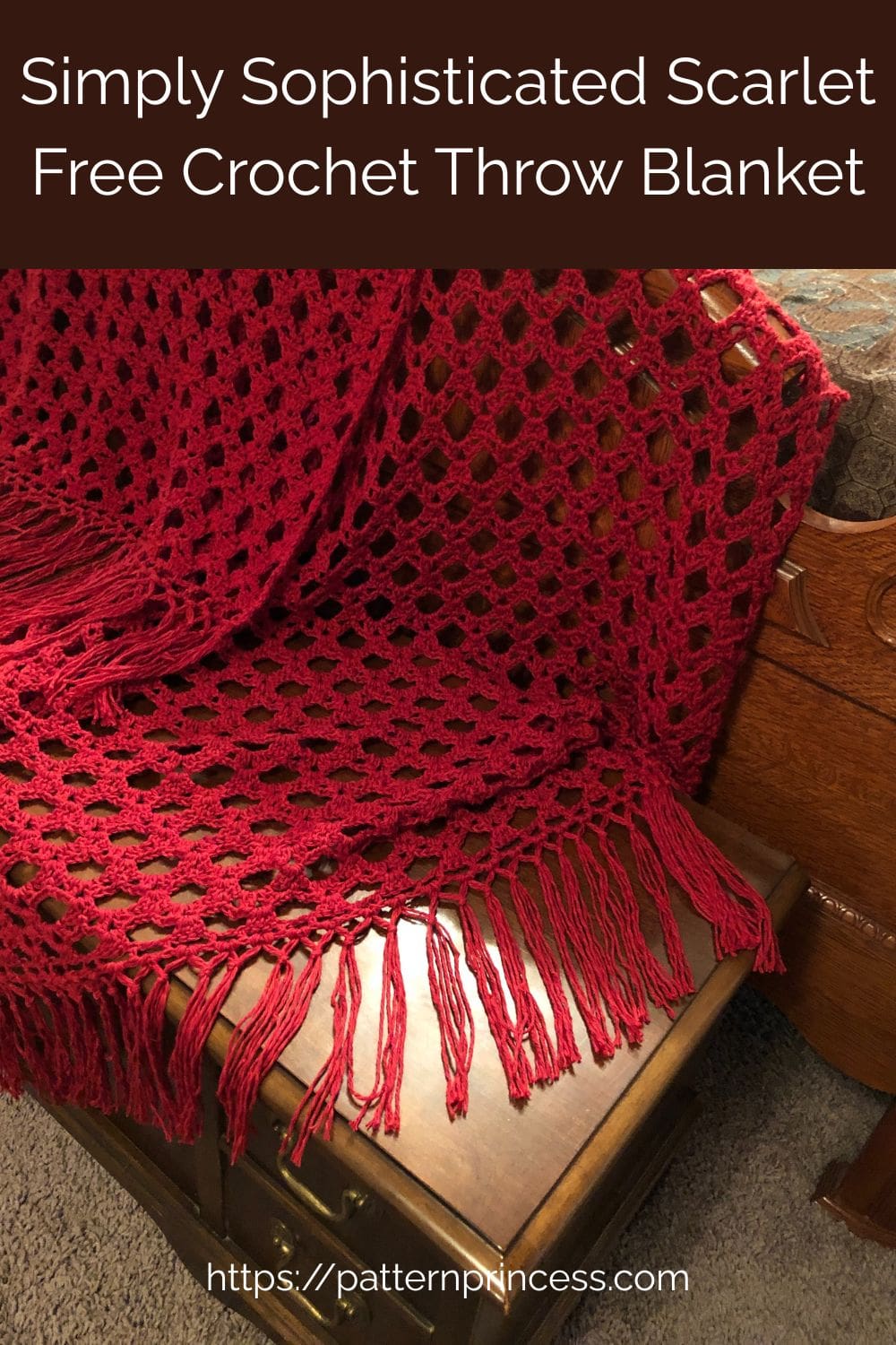 Simply Sophisticated Scarlet Free Crochet Throw Blanket