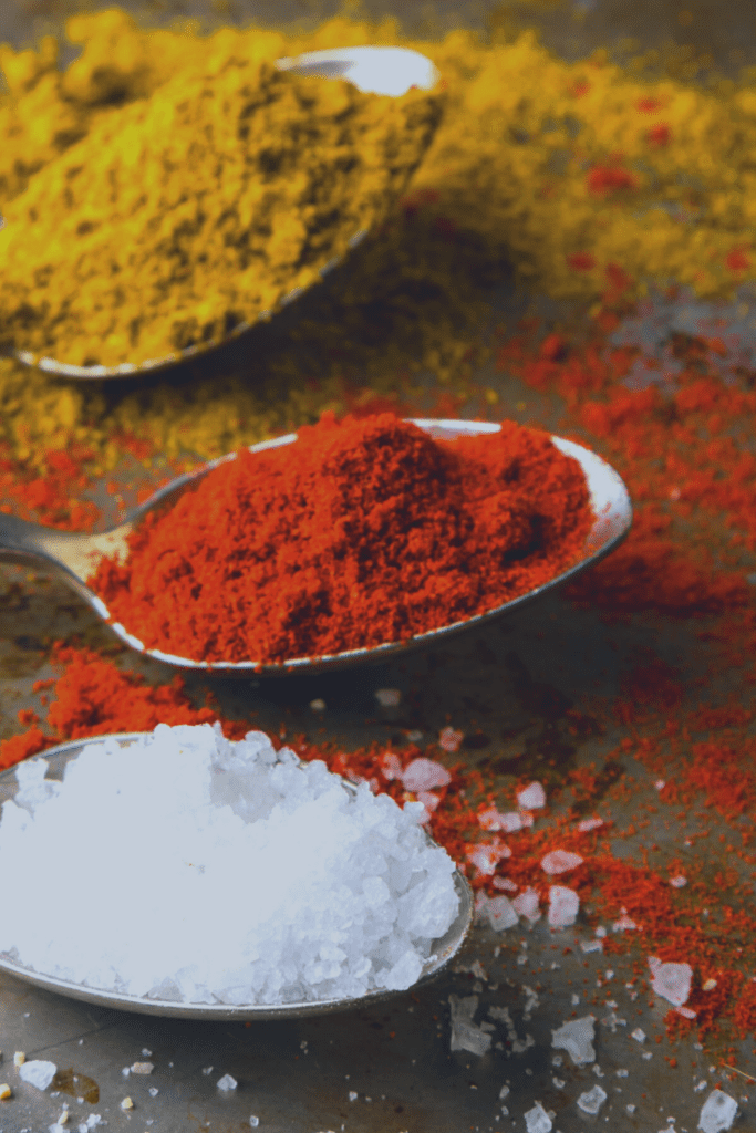 Spice Mix Ingredients on Spoons