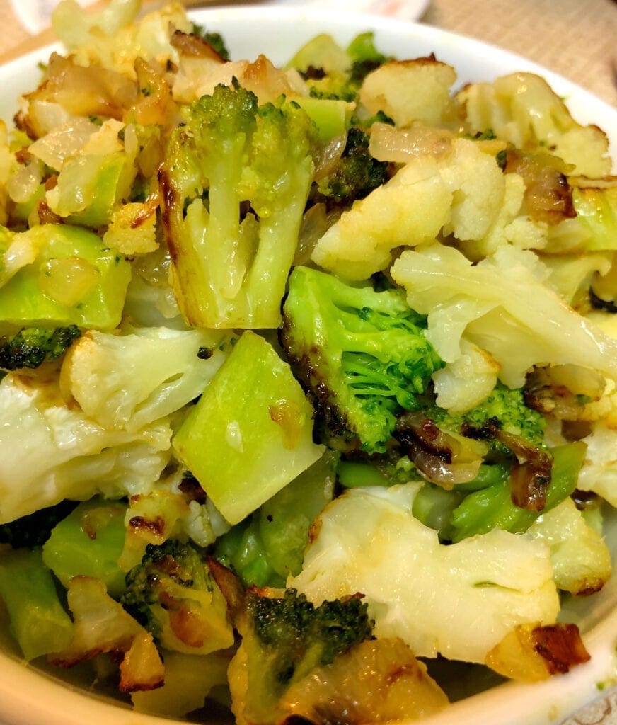 Broccoli and Cauliflower Cooked and Set Aside