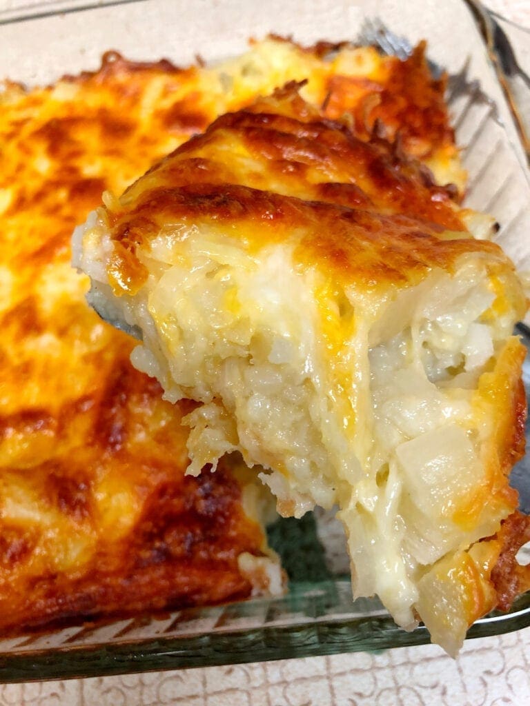 Serving the Restaurant-Style Hash Brown Casserole from the Baking Dish