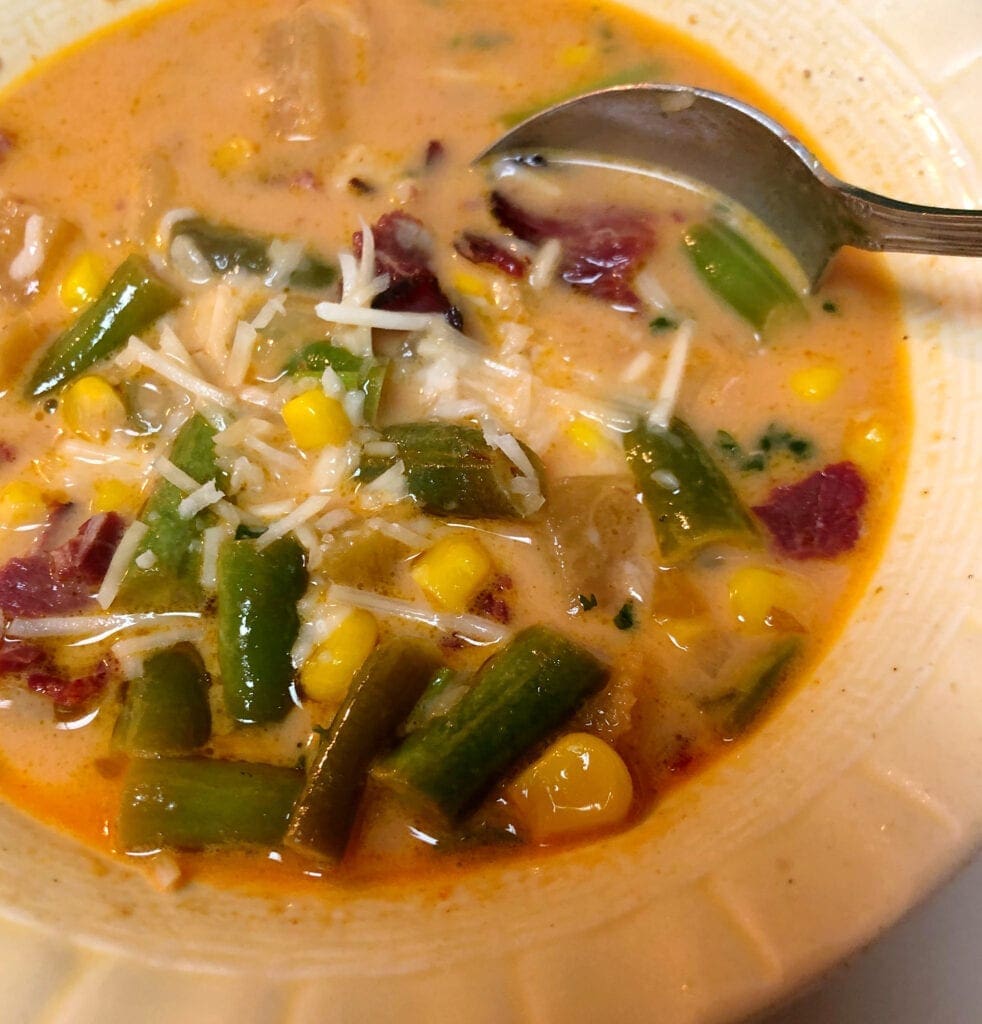 Beef Soup with Noodles and a bit of shredded parmesan cheese