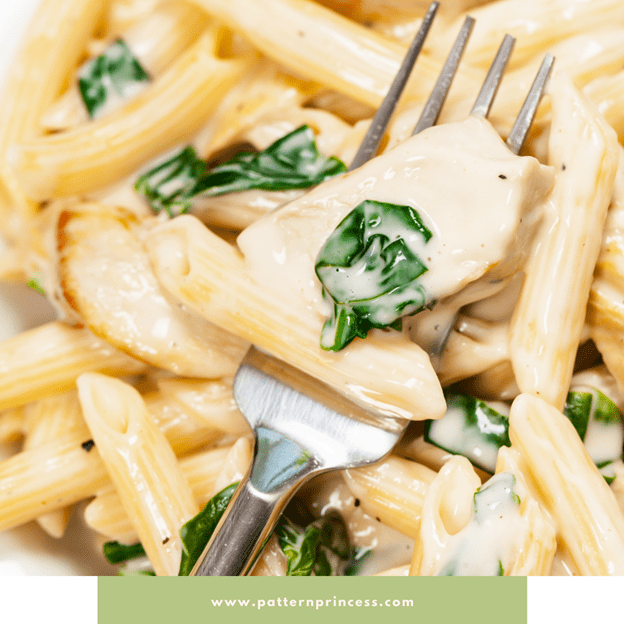 Penne Alfredo with Chicken and Basil