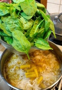 Adding Spinach to the Soup