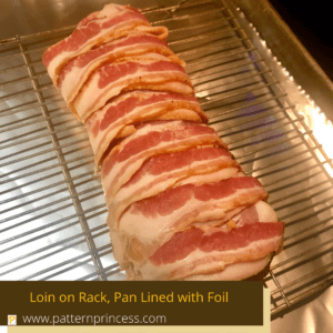 Loin on Rack, Pan Lined with Foil