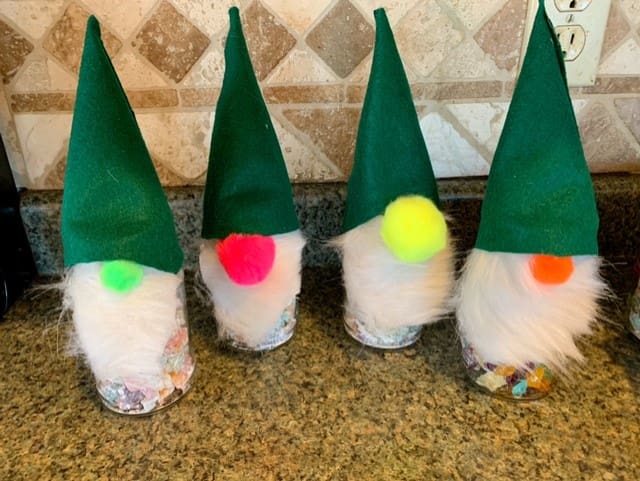 Stained Glass Candy Jar Gift Decorated with Gnome Theme