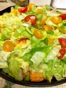 Adding Fresh Toppings to the Skillet Taco Bake