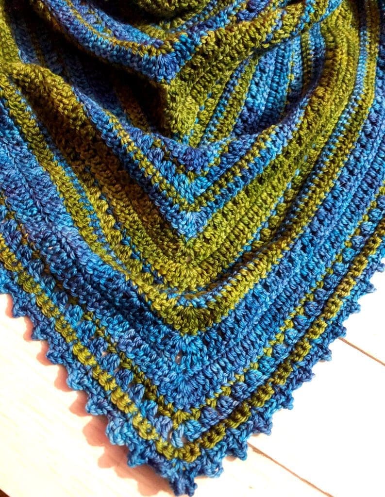 Close up of the Crochet Triangle Shawl