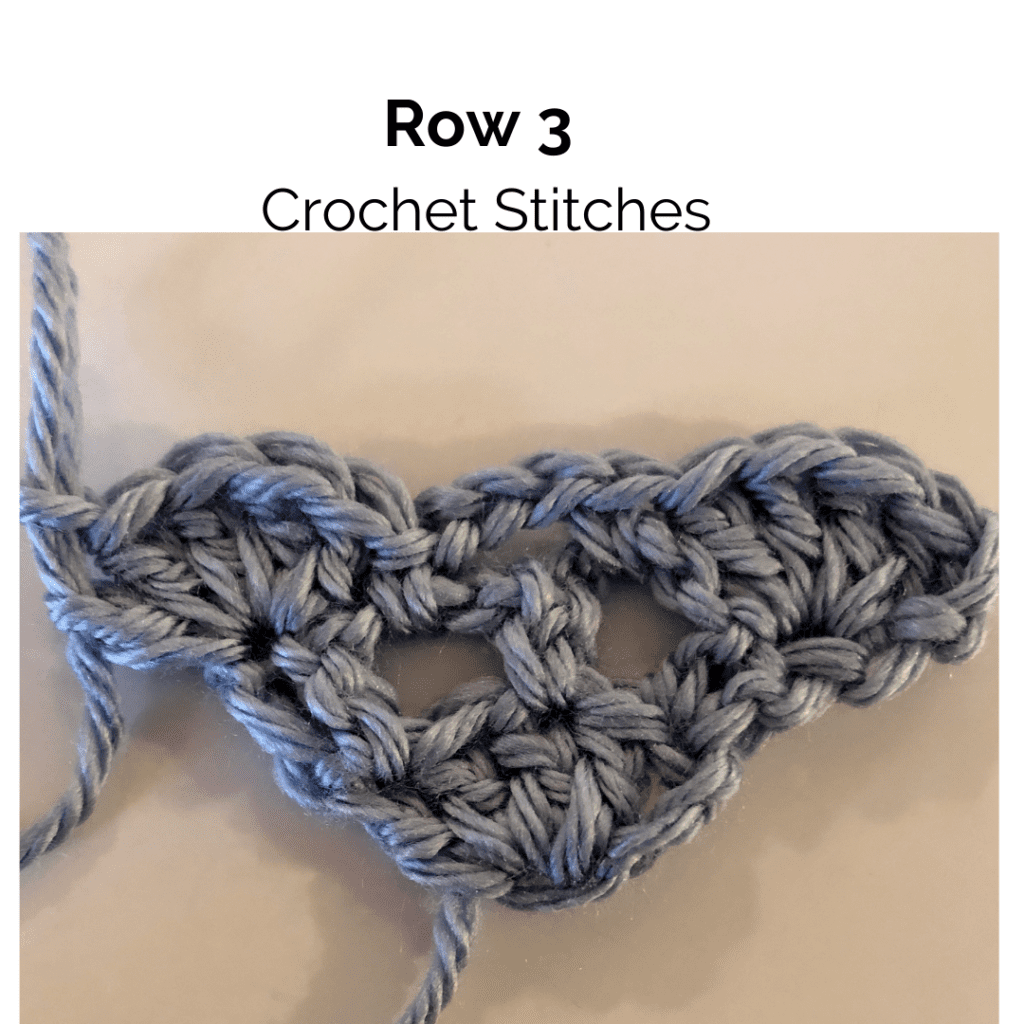 Crochet Stitch Photos for Rows 1 and 2