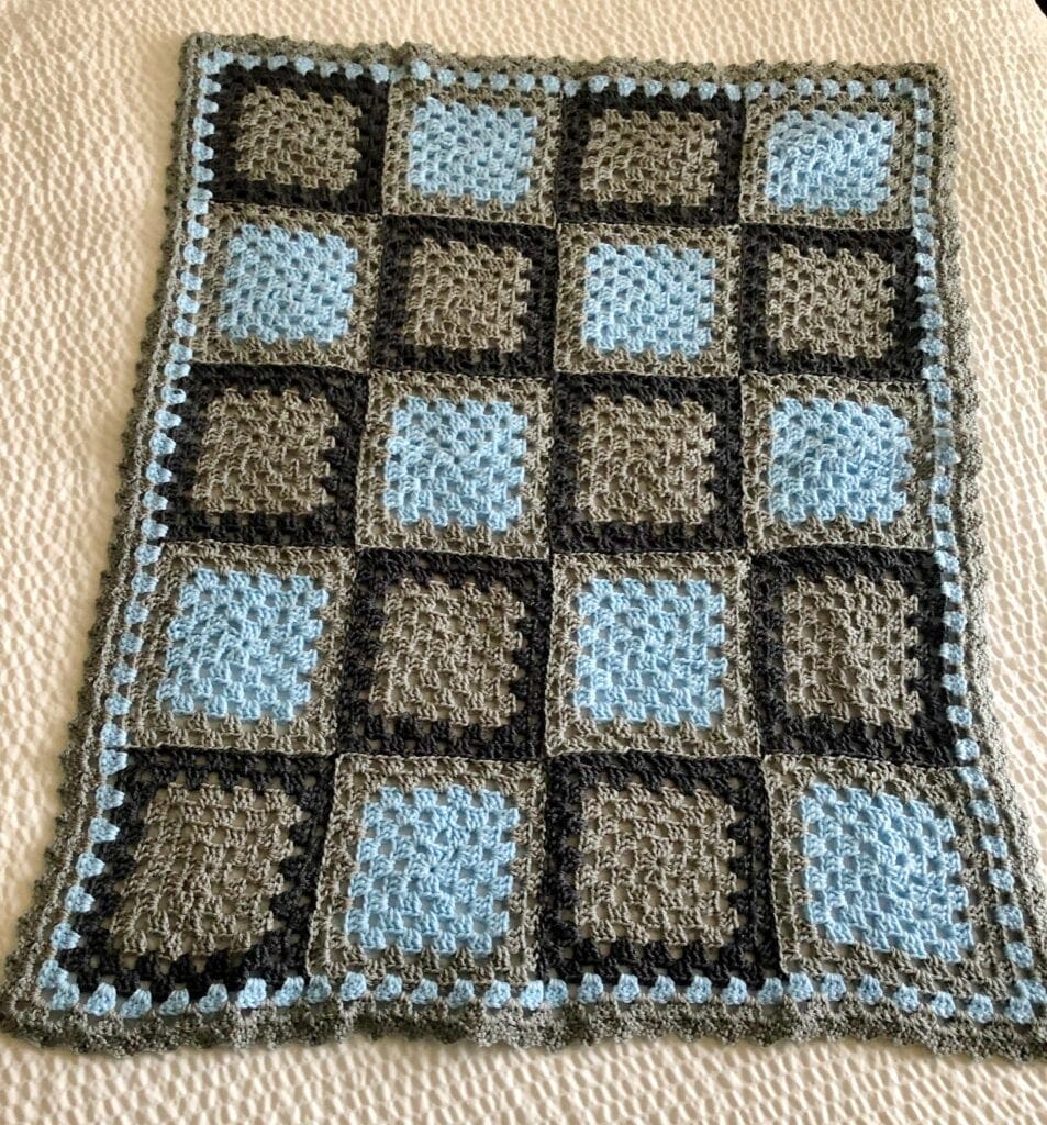 Light Blue and Greys Baby Afghan