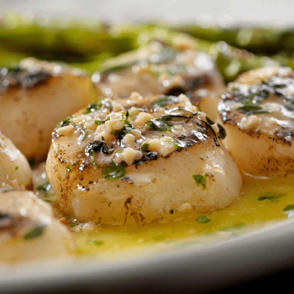 Scallops In Rich Buttery Sauce