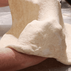 Transferring Pizza Dough to Pan