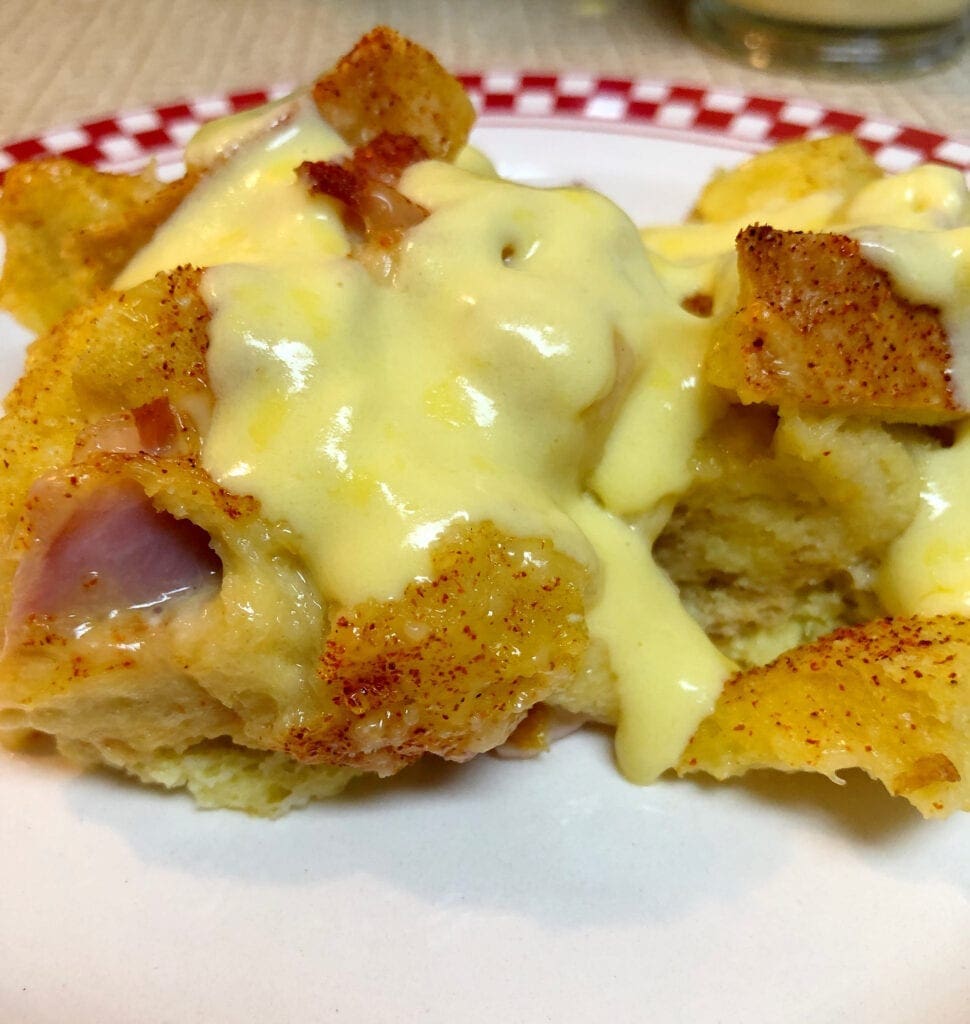 Eggs Benedict Casserole Serving