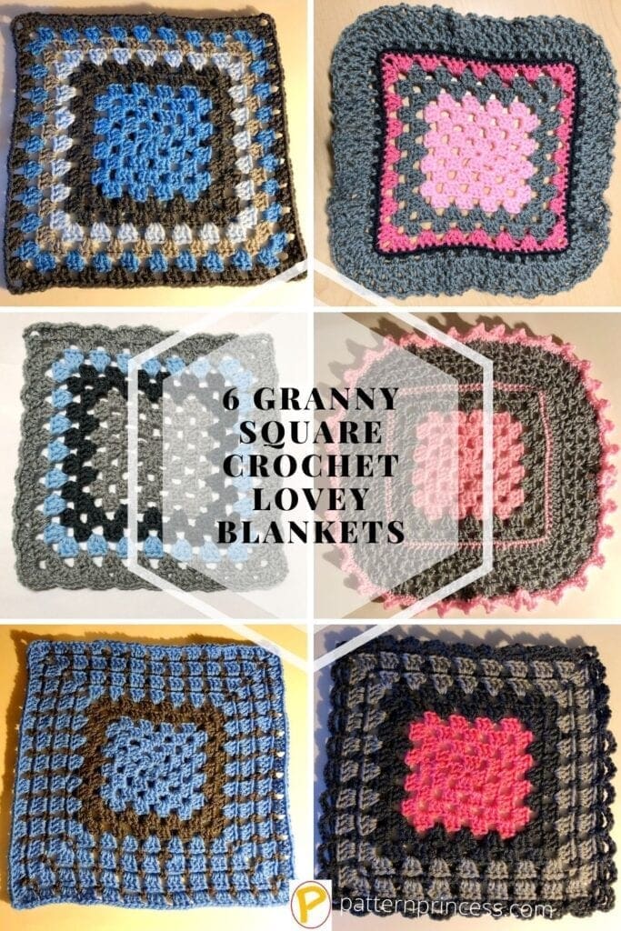 6 Granny Square Crochet Lovey Blanket Patterns