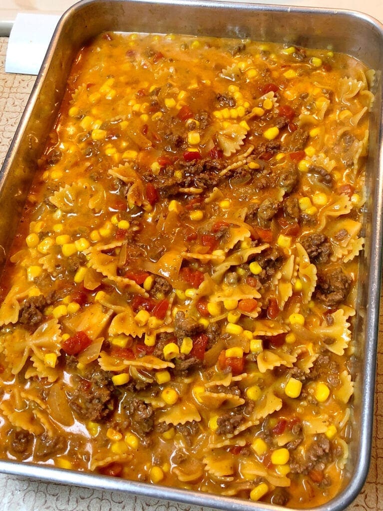 Transfer Sloppy Joe Mixture to Casserole Dish