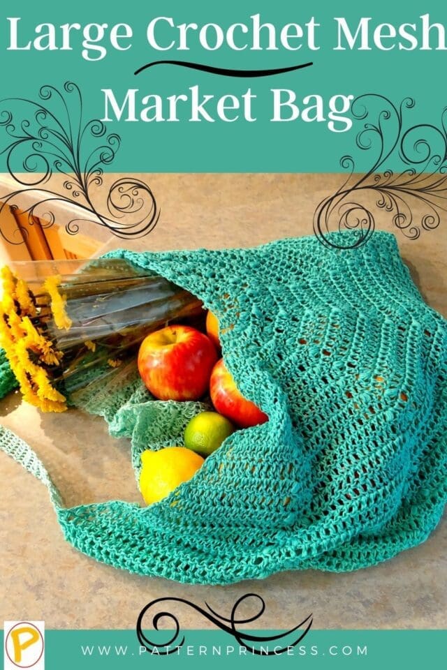 Large Crochet Mesh Market Bag - Pattern Princess