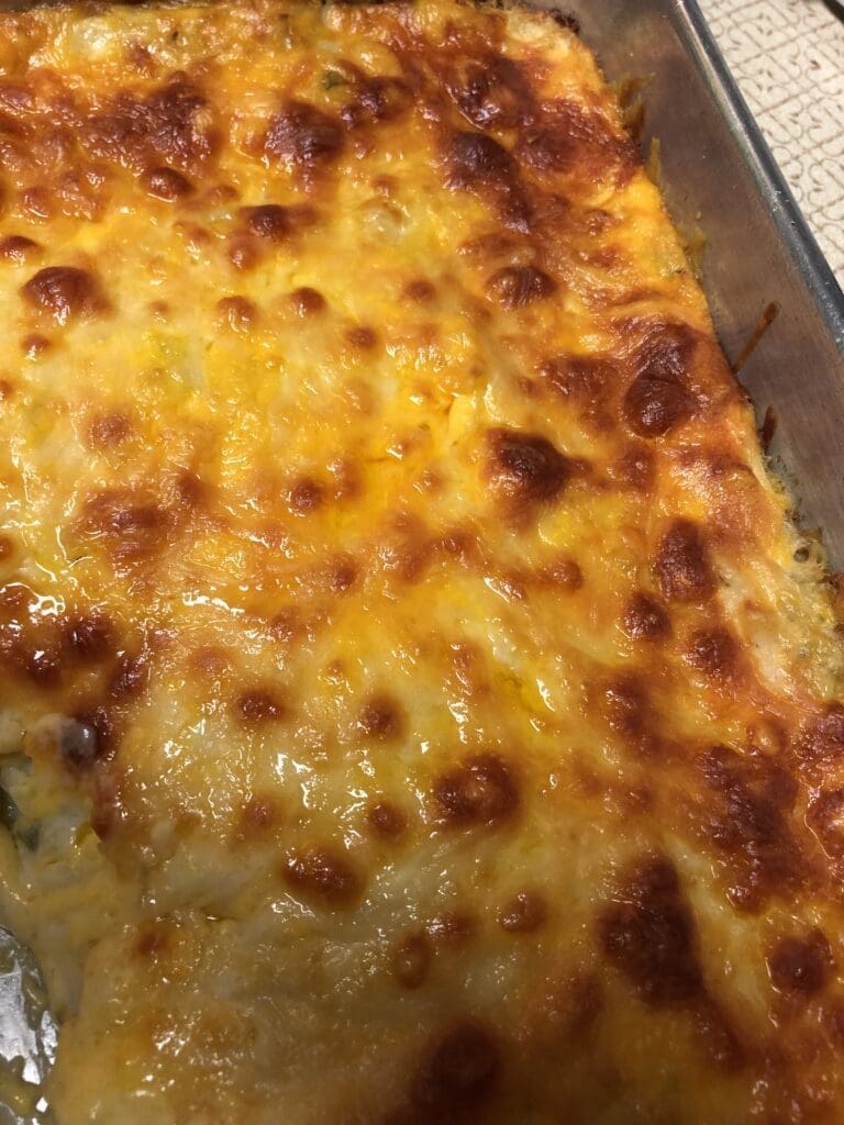 Cheesy Hash Browns Casserole Ready for Serving