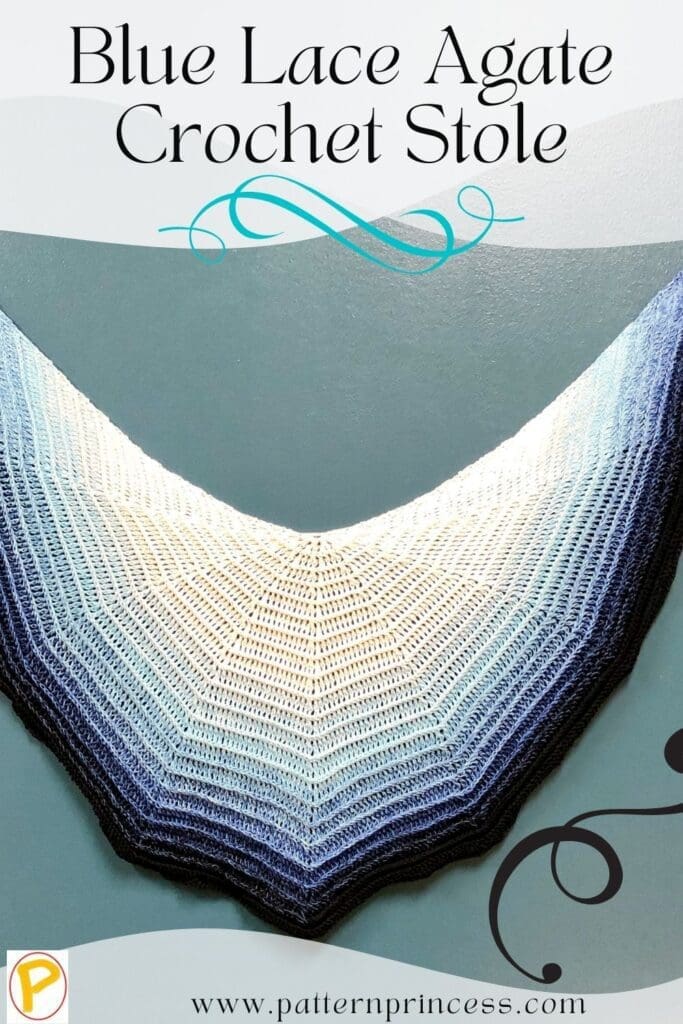 Blue Lace Agate Crochet Stole