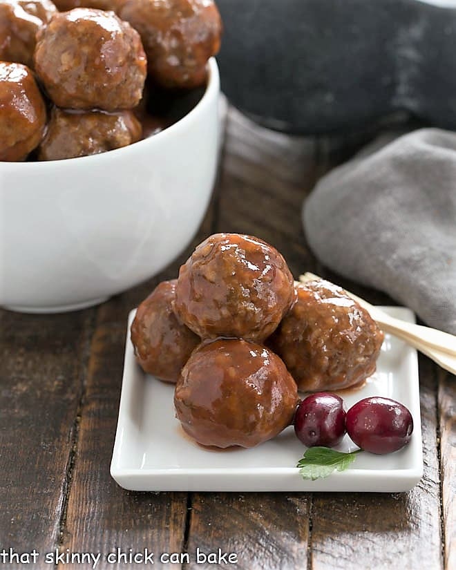 Cranberry-Baked-Meatballs-That Skinny Chick Can Bake