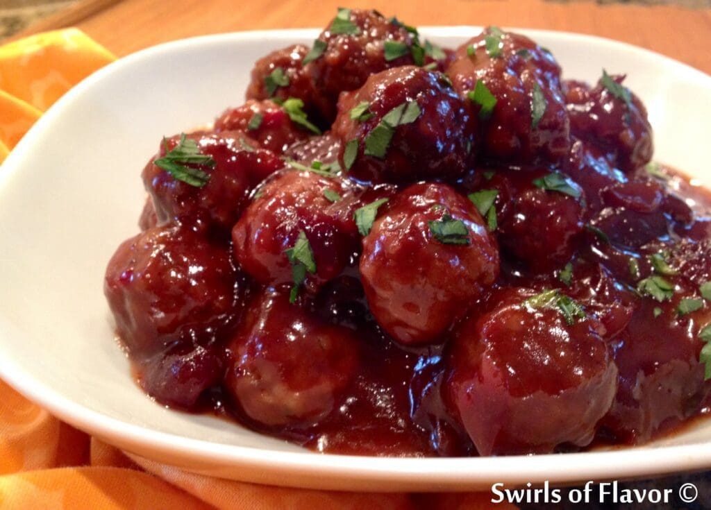 Cranberry-Sweet-Sour-Meatballs Swirls of Flavor