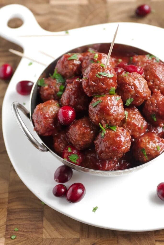 Slow Cooker Cranberry Meatballs the Forked Spoon