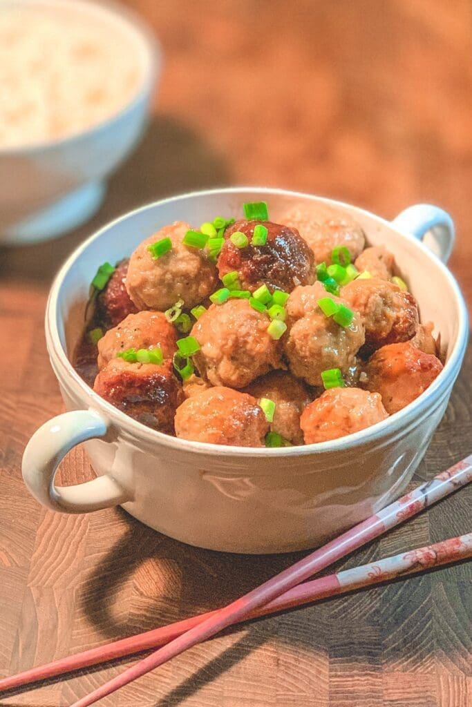 chicken teriyaki meatballs The Lazy Slow Cooker