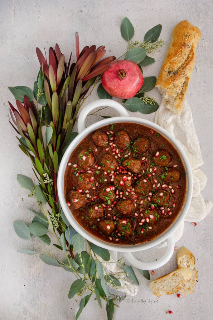 lamb meatballs with tomato pomegranate sauce Family Spice