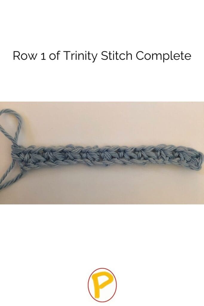 Row 1 of Trinity Stitch Complete