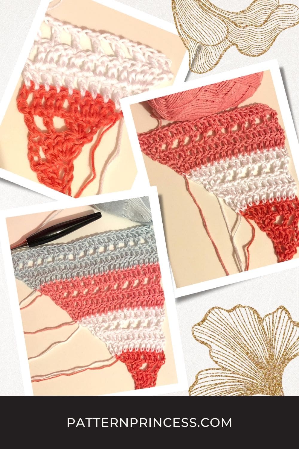 Changing Colors in Triangle Crochet Shawl