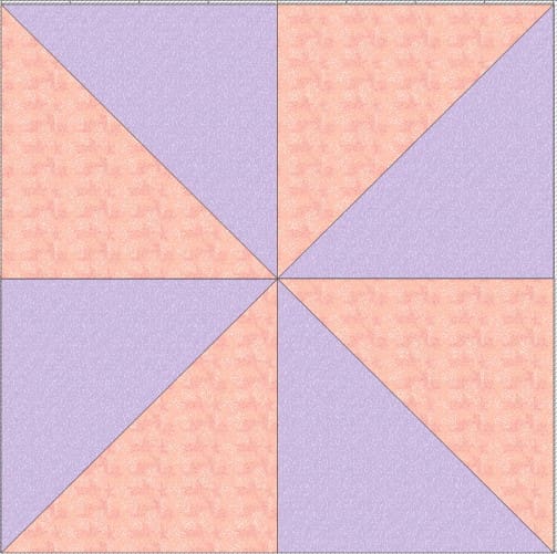 Charming Pinwheel Pastel Mini Quilt Pattern Diagram