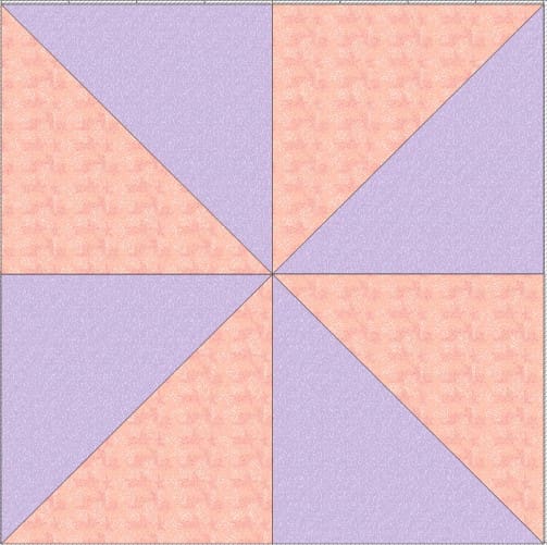 Charming Pinwheel Pastel Mini Quilt Pattern Diagram