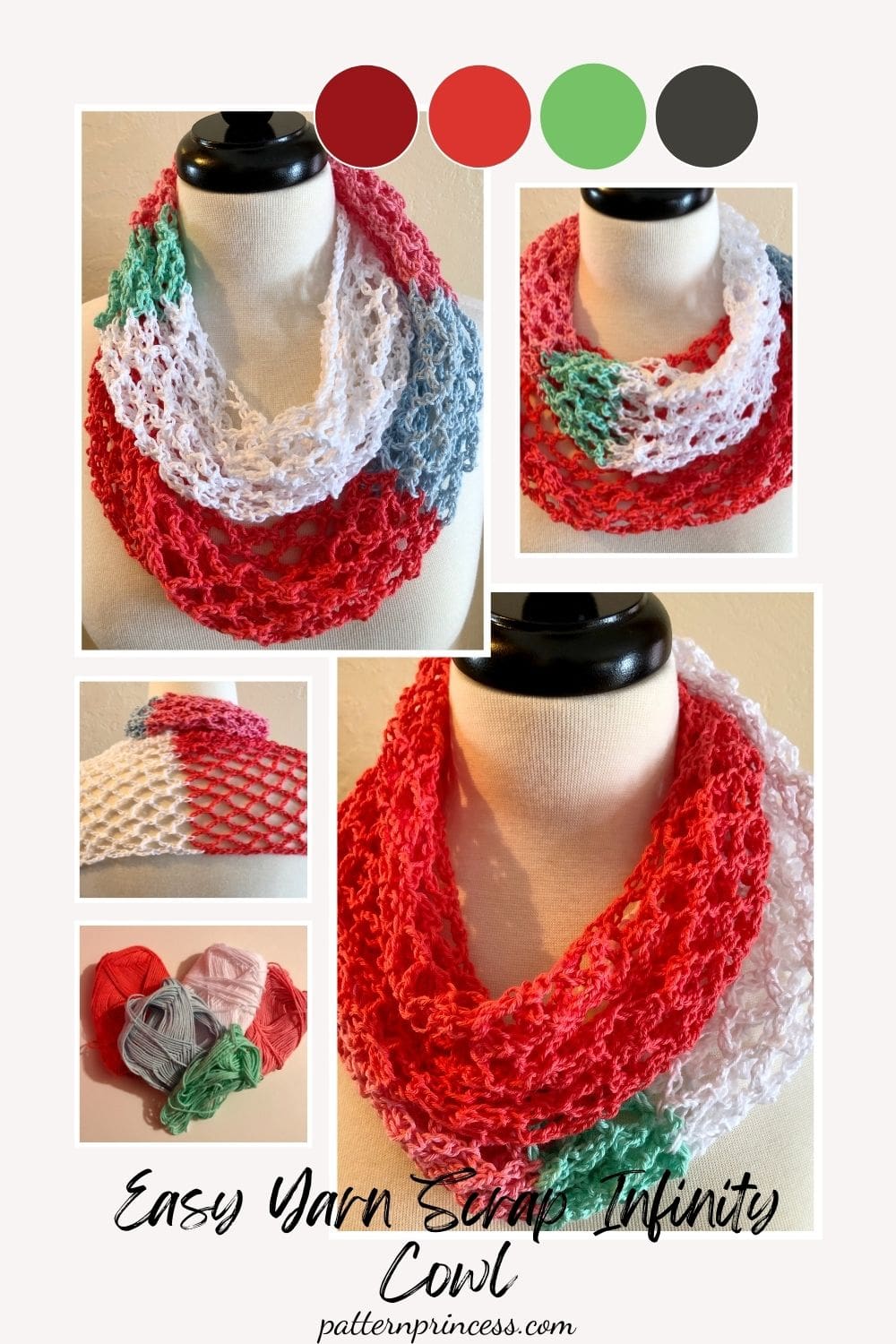 Easy Yarn Scrap Infinity Cowl