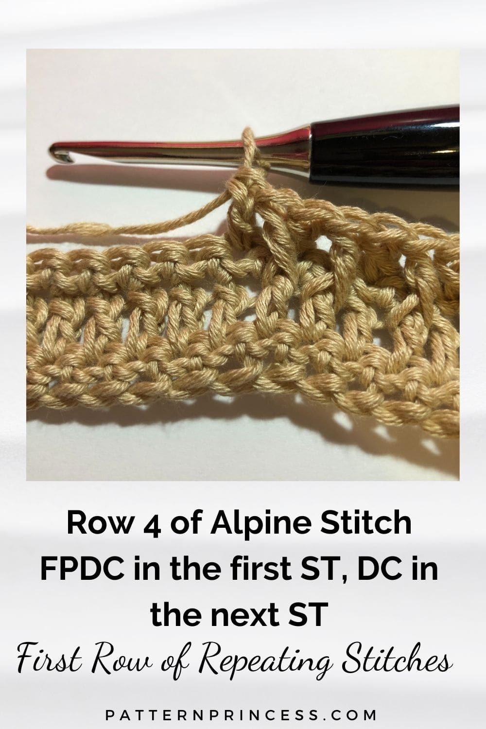 Row 4 of Alpine Stitch